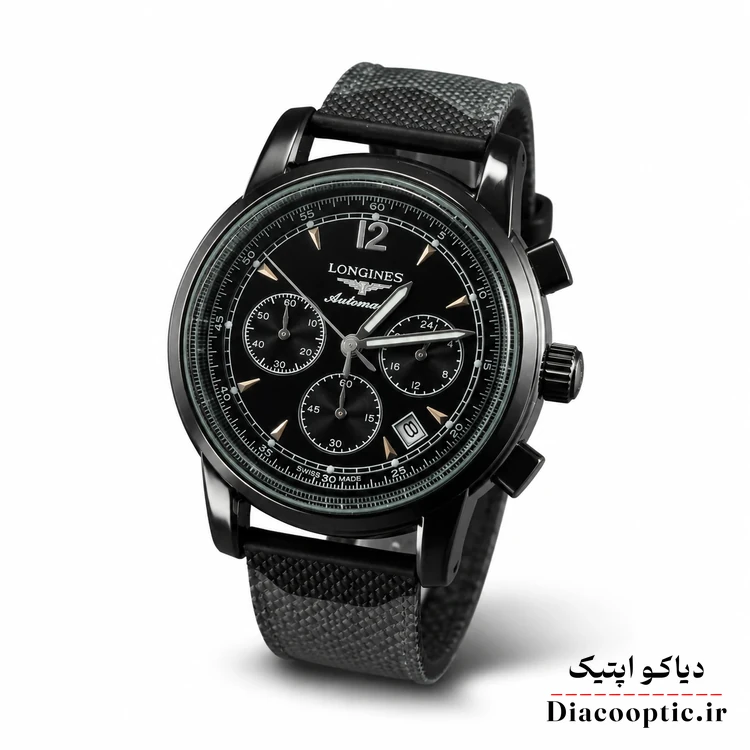 ffd66648-0c81-4660-b829-6b9f3a8fda94.webp ساعت مچی مردانه برند Longines سه موتور مدل DO1157 حصیری - تصویر 1